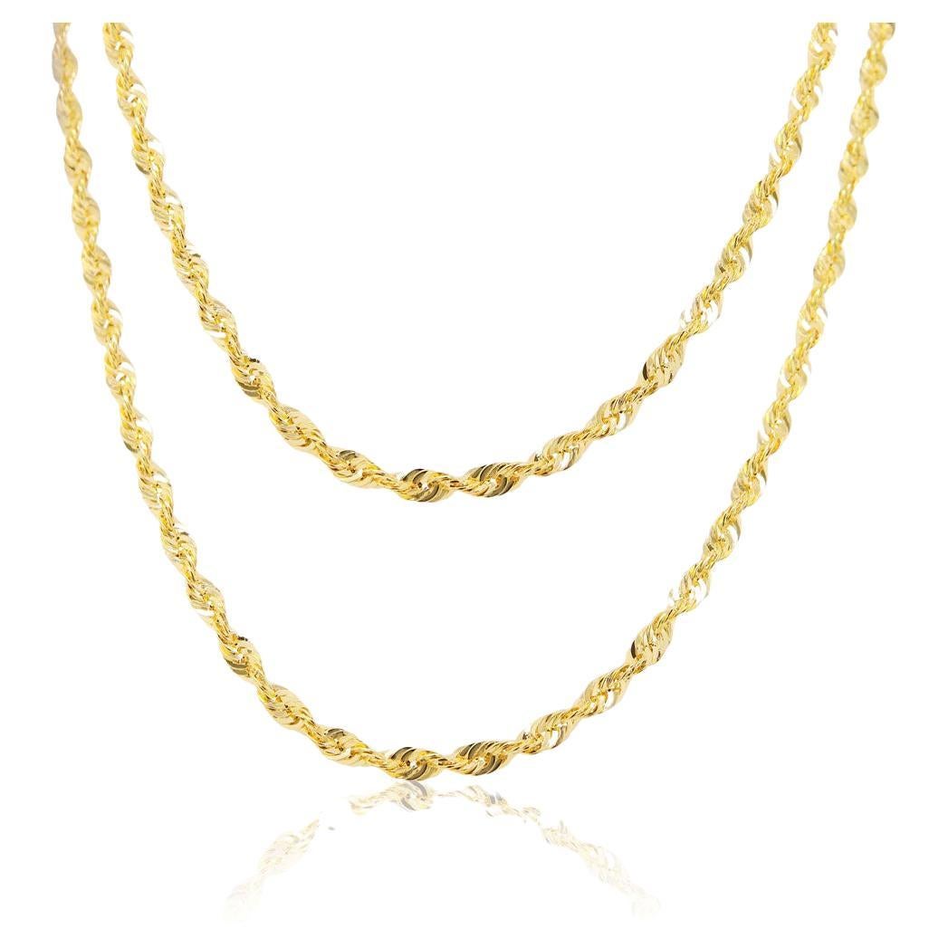 Rope Chain, 14 Karat Yellow Gold, Rope Chain For Sale at 1stDibs 14