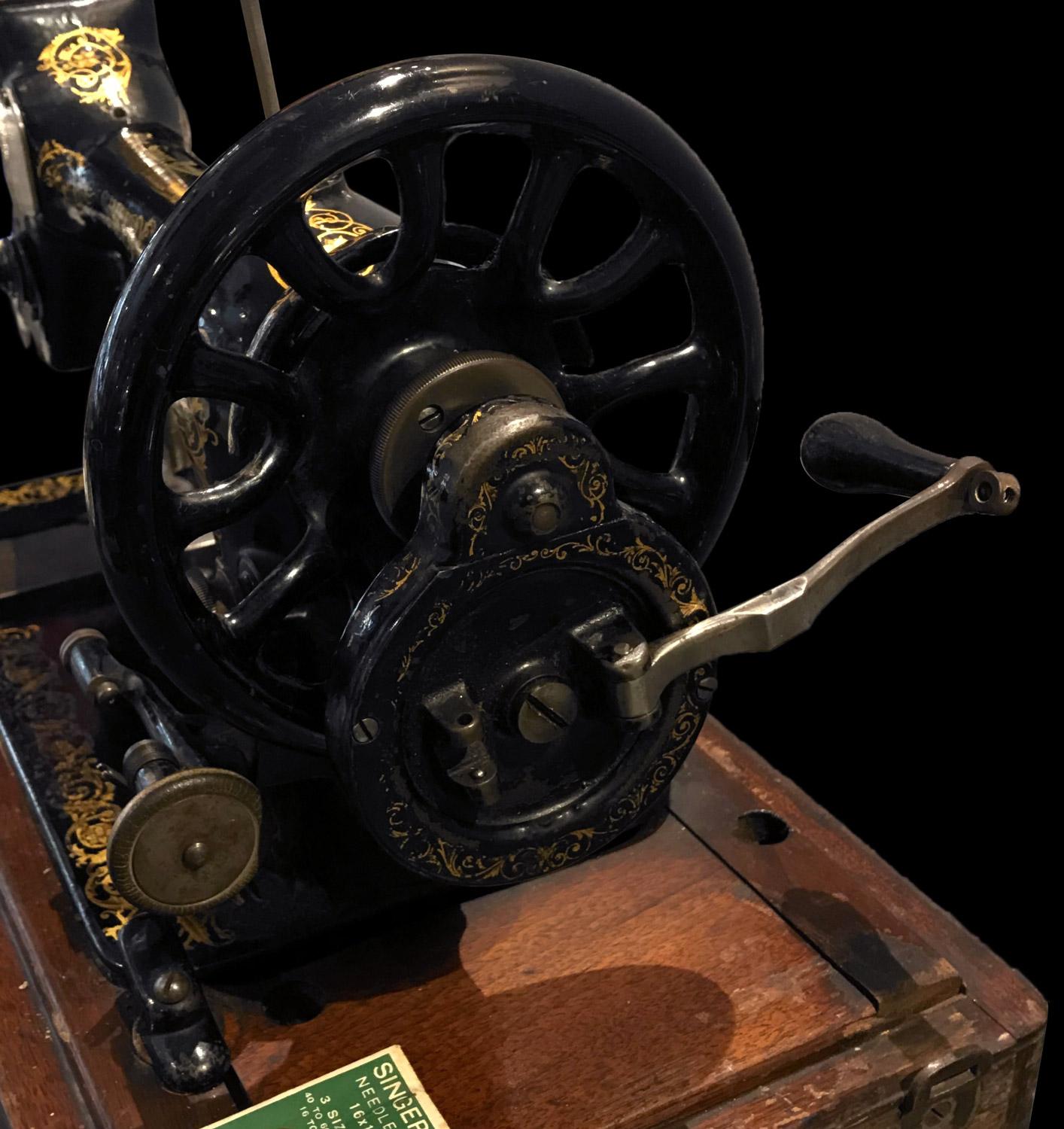 American Singer Sewing Machine in Original Case and Key, 1892