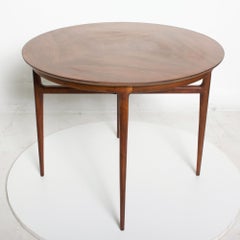 Singer & Sons Splendid Round Lamp Table in Walnut Wood 1950s Edward Wormley Era