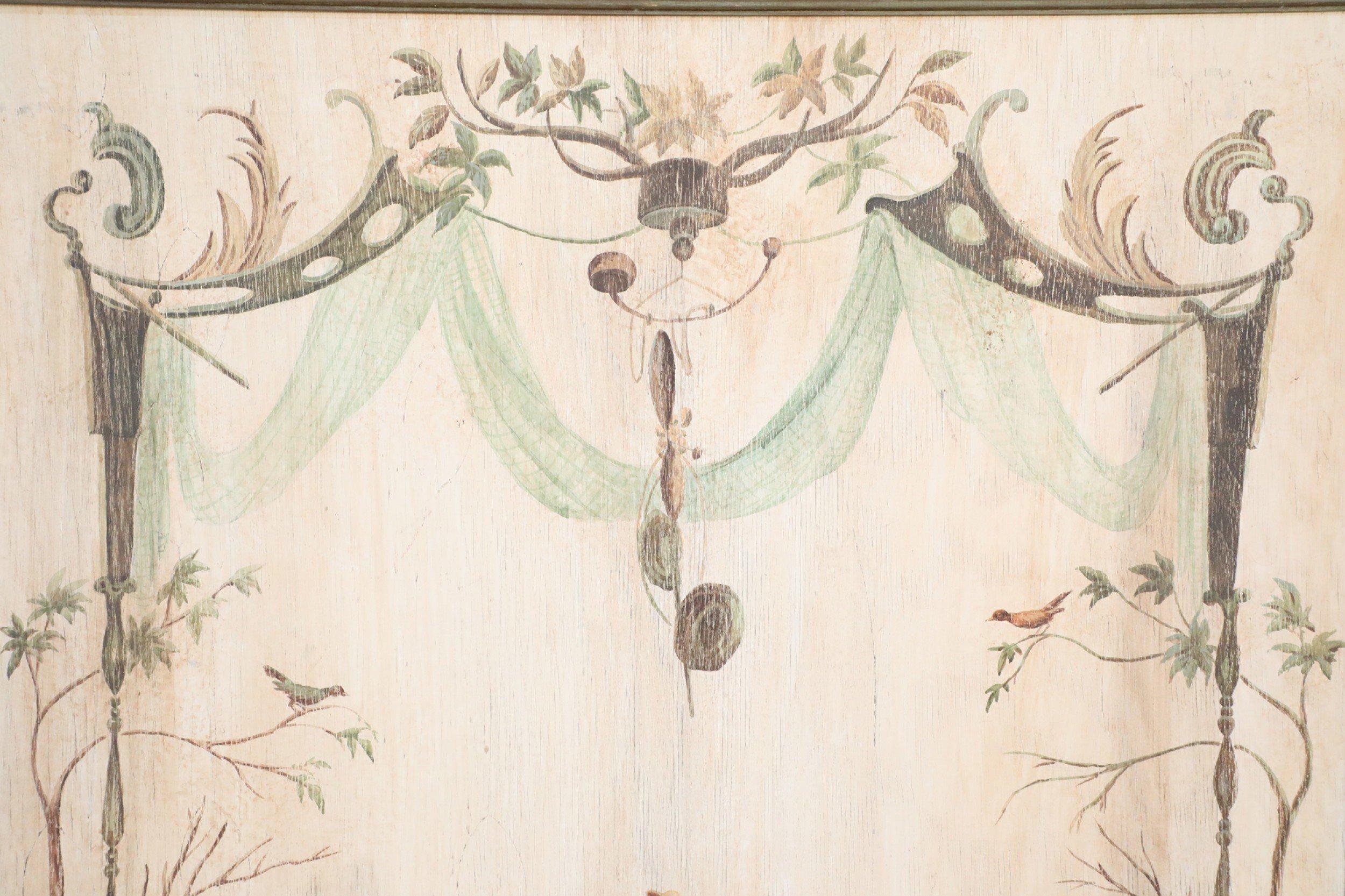 Singerie Carriage Painting on Wood In Good Condition For Sale In Queens, NY