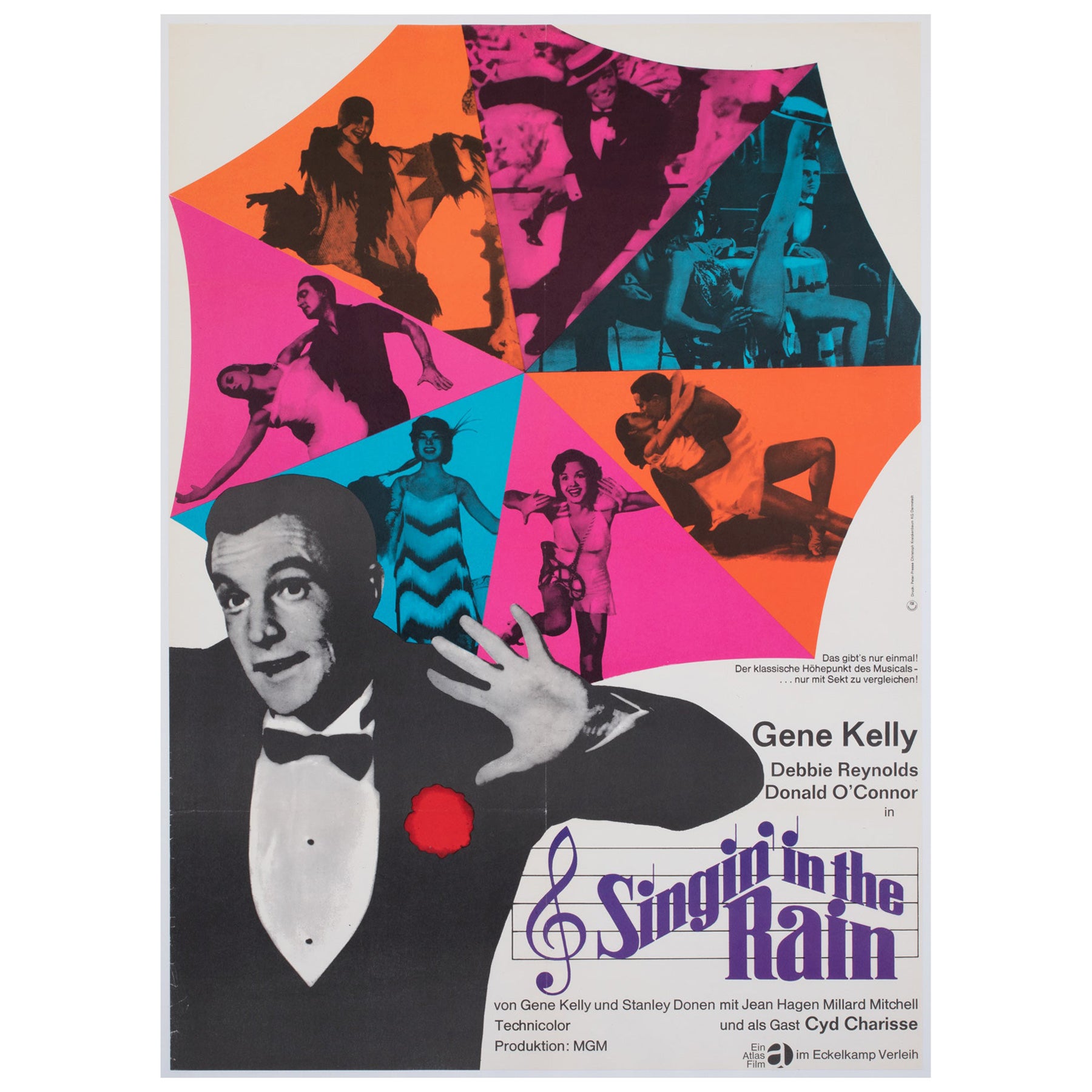 Singin' in the Rain R1966 Poster cinematografico tedesco A1, Dorothea Fischer Nosbisch