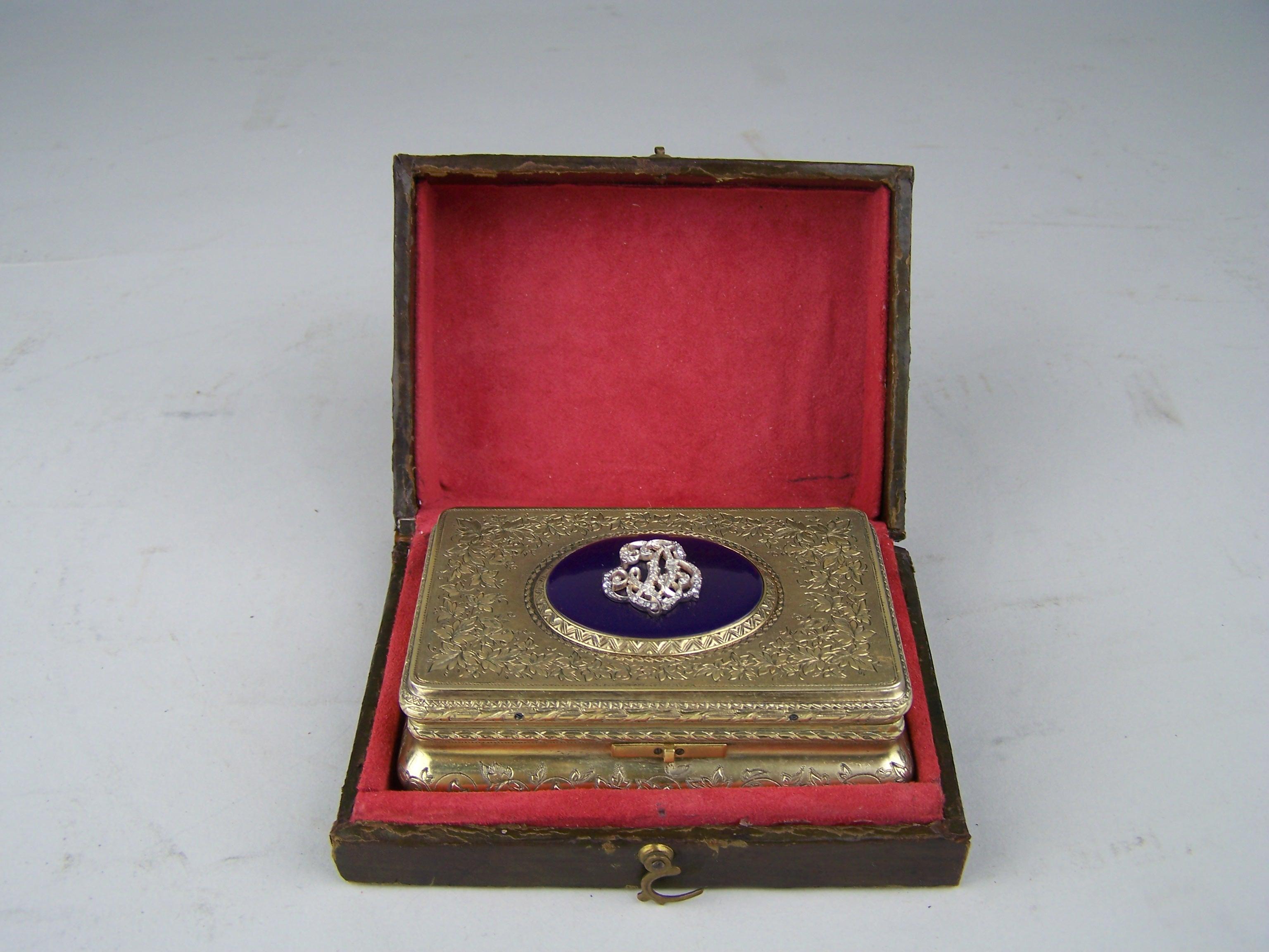 Tardo vittoriano Scatola per uccelli canterini di Bruguier con cassa in argento dorato e diamanti sul coperchio  Coperchio in vendita