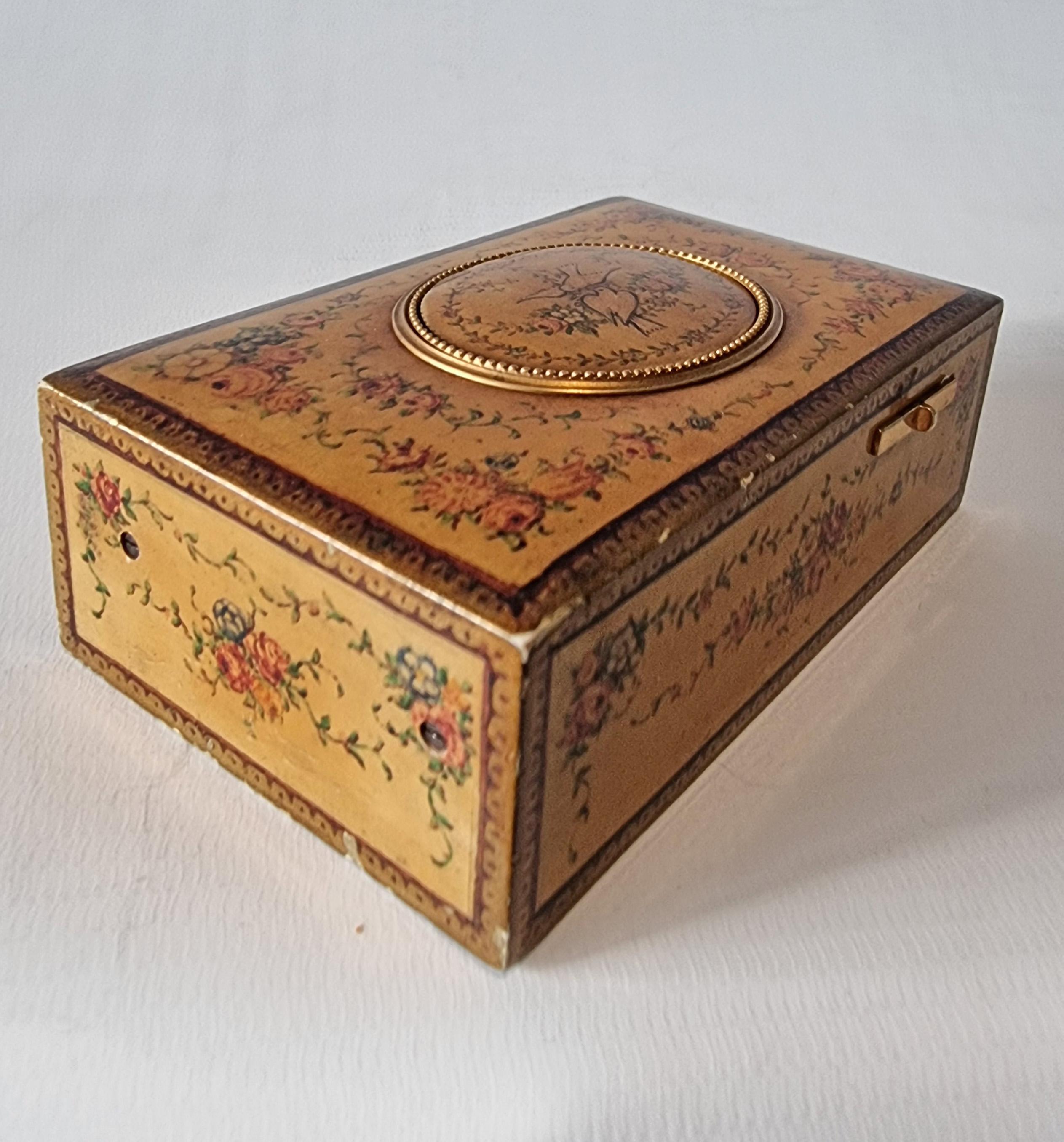 antique bird music box