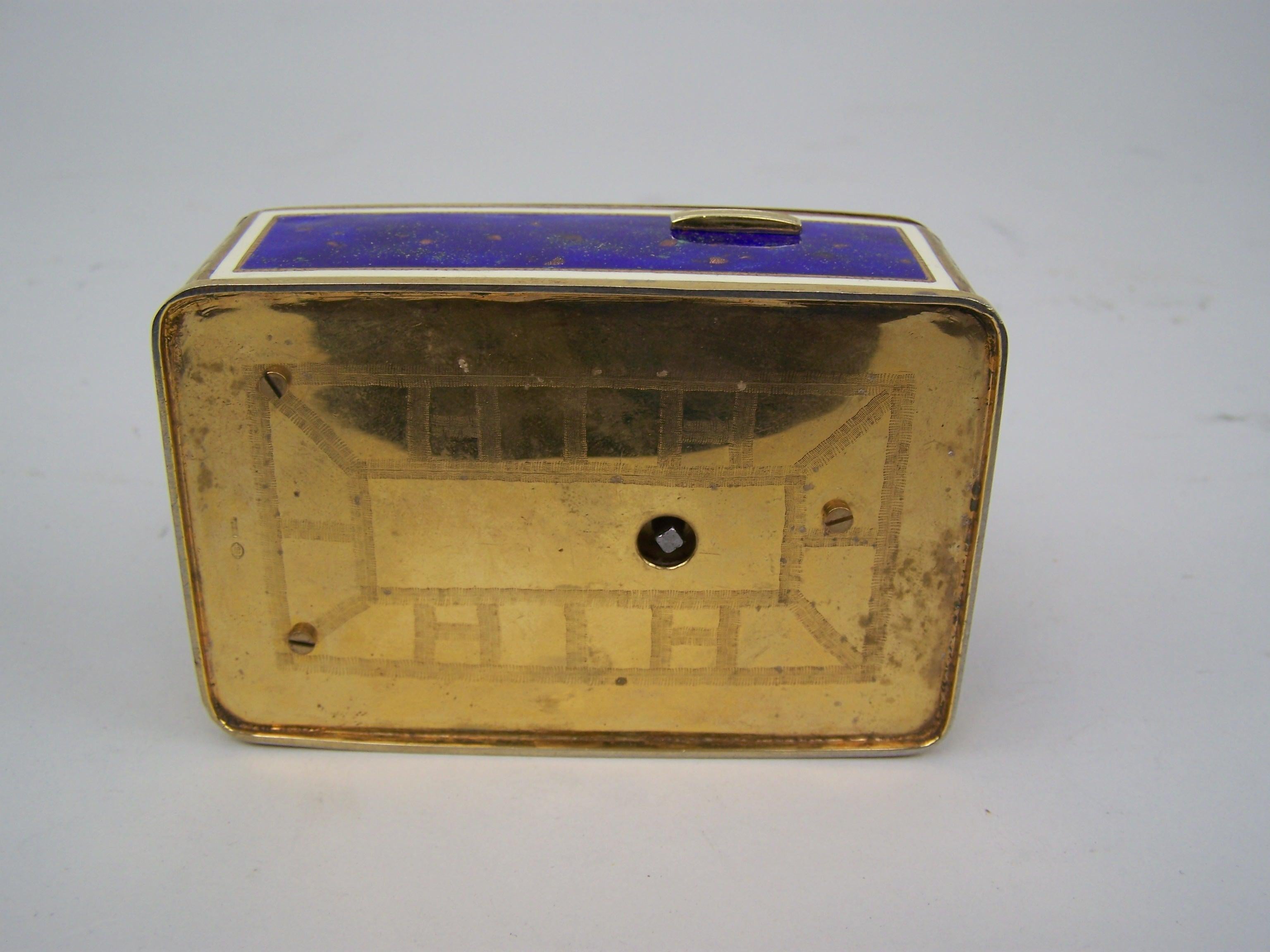 Other Singing bird box by K Griesbaum in guilded case and blue-goldflaked enamel