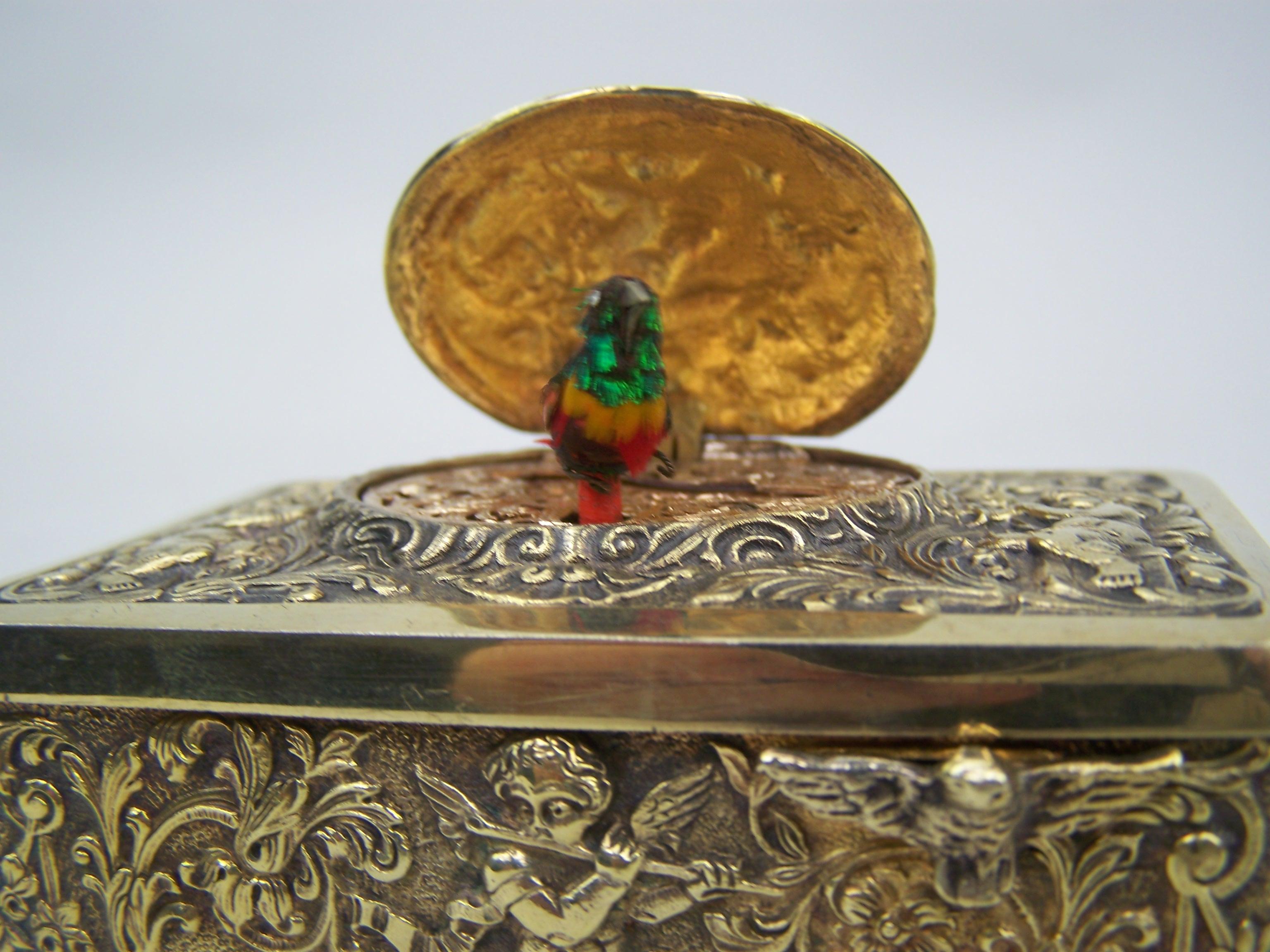 20th Century Singing bird box by K Griesbaum in guilded case
