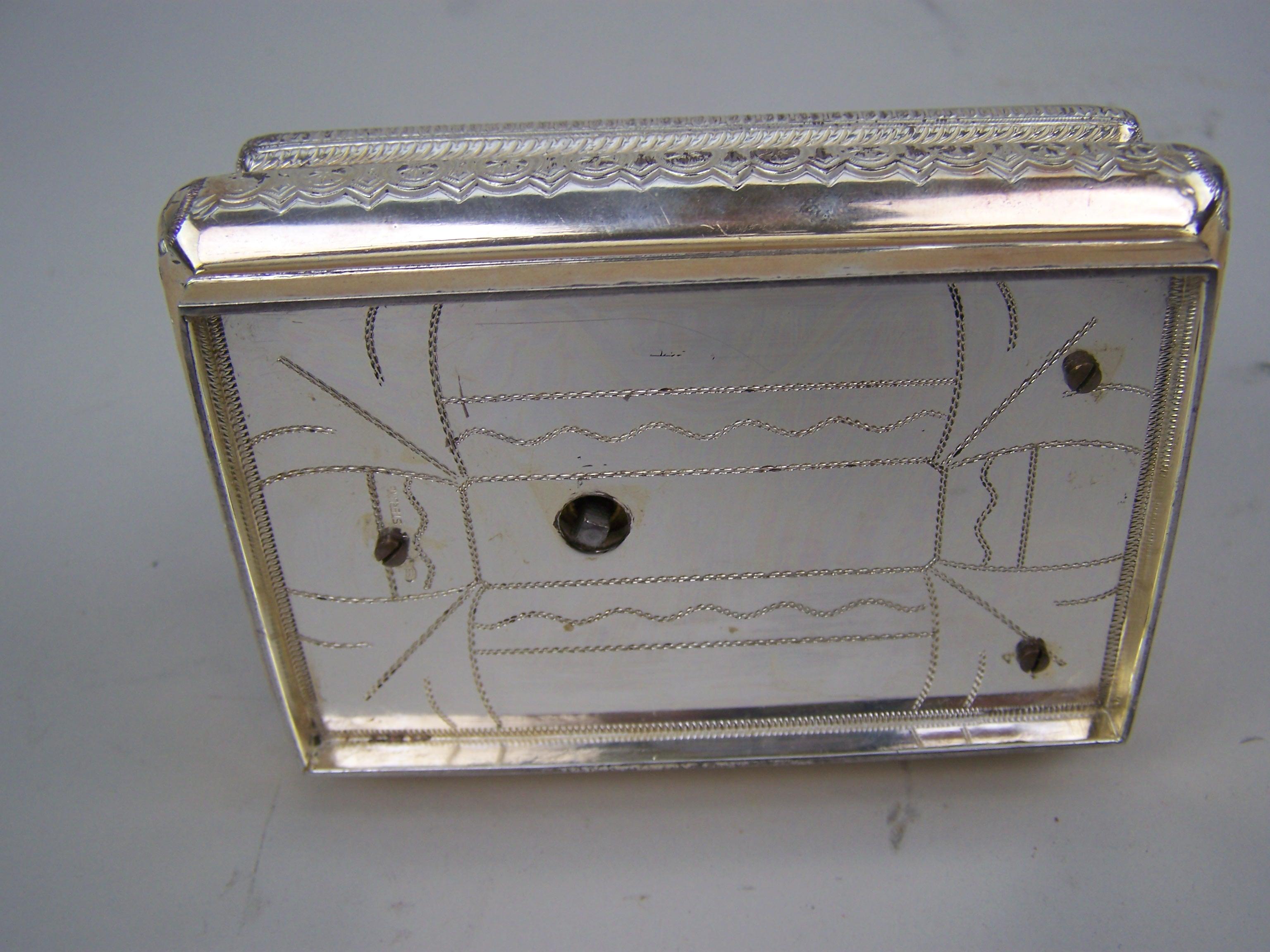 Singing Bird box by Karl Griesbaum in Silver Case with Eeamel to top and lid 2
