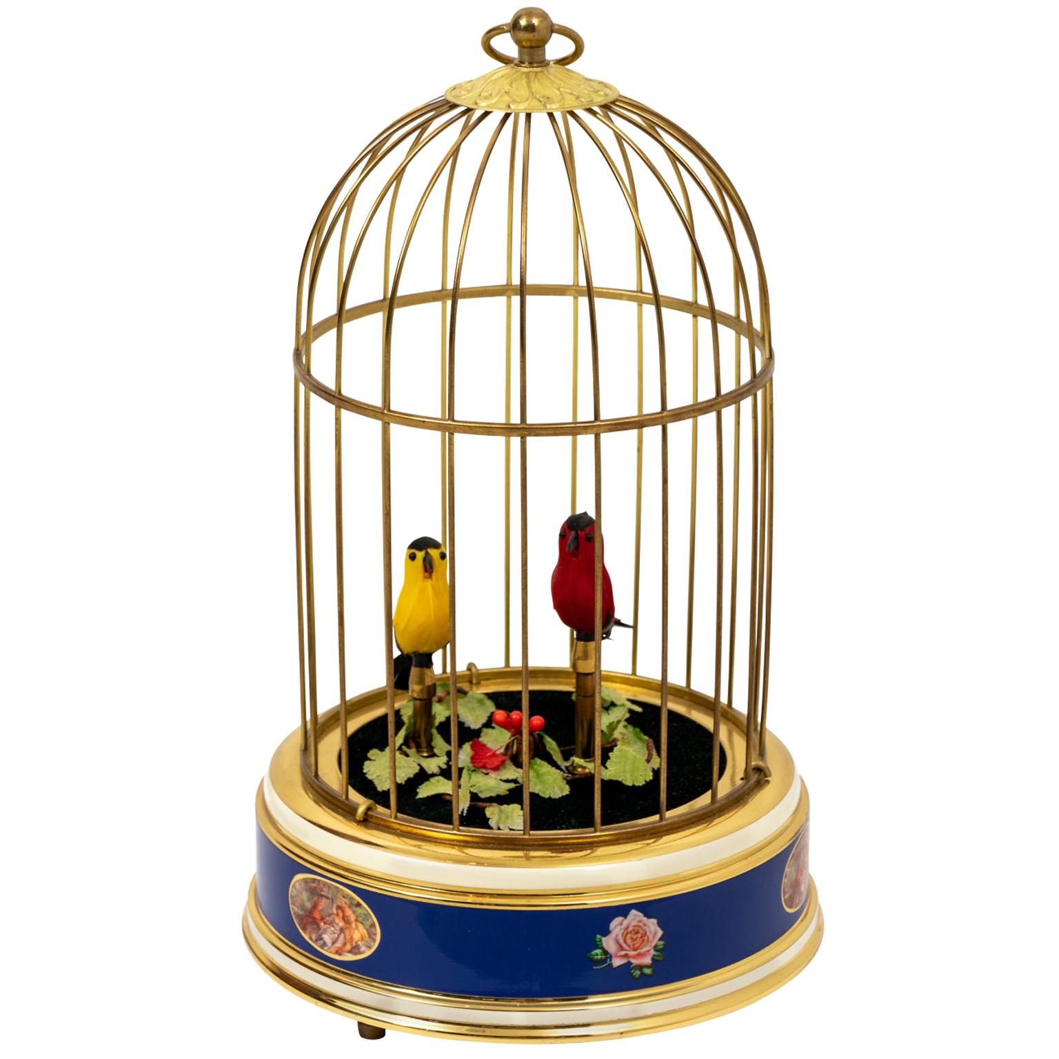 Singing Bird Cadge Music Box by Reuge For Sale