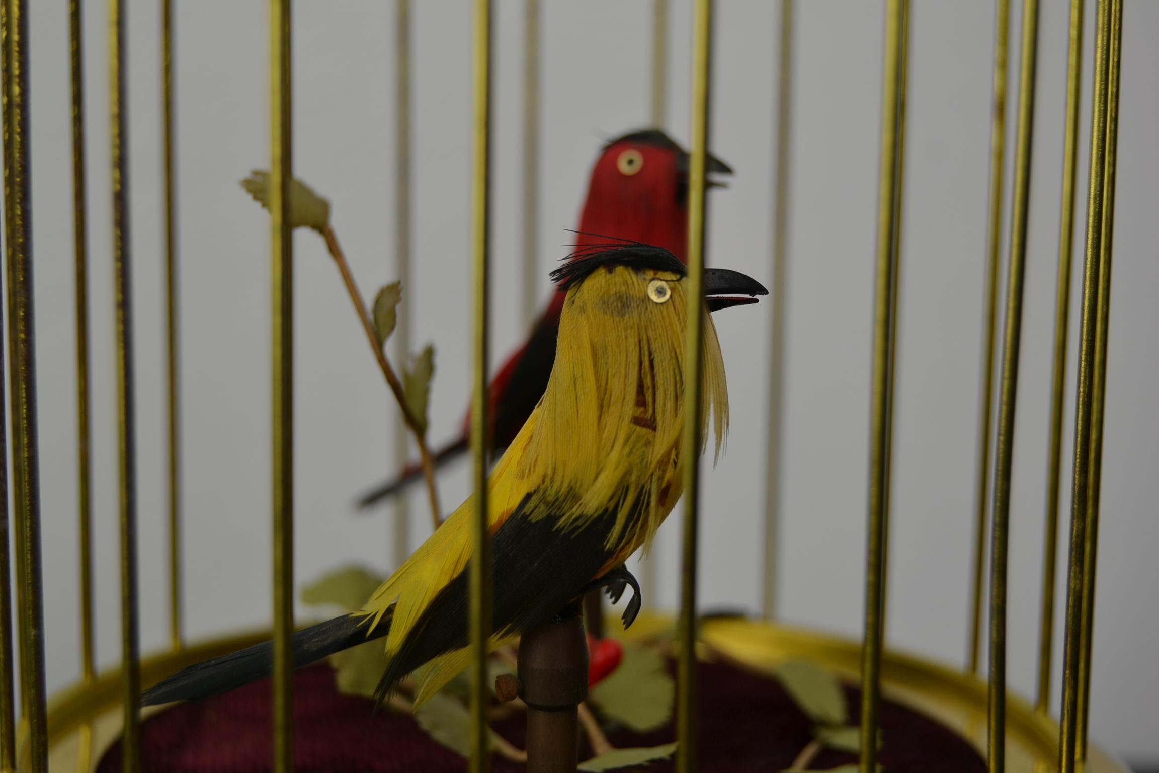 Singing Bird Cage Automaton by Hasu Germany, Mid-20th Century 3