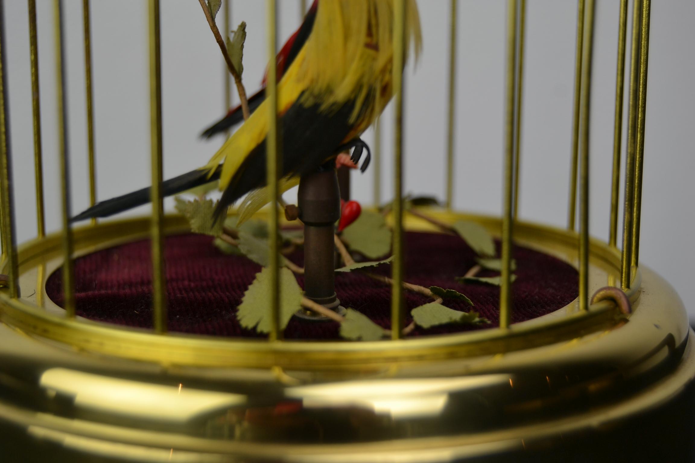 Singing Bird Cage Automaton by Hasu Germany, Mid-20th Century 4