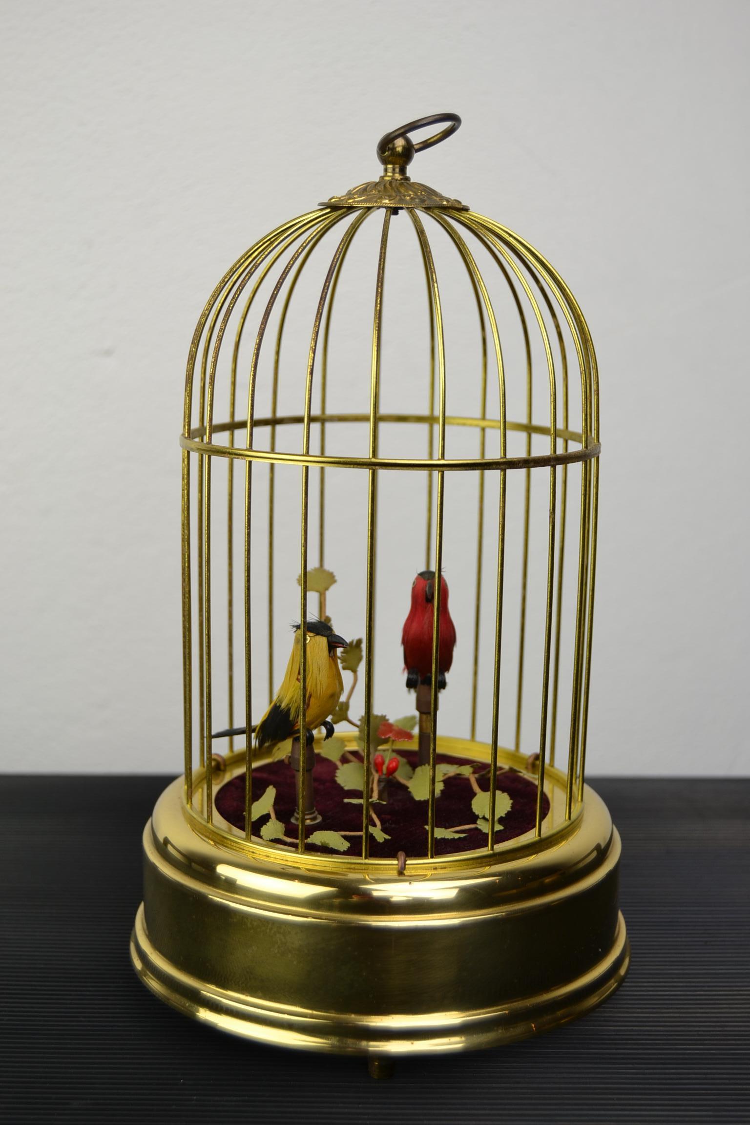 Singing Bird Cage Automaton by Hasu Germany, Mid-20th Century 5