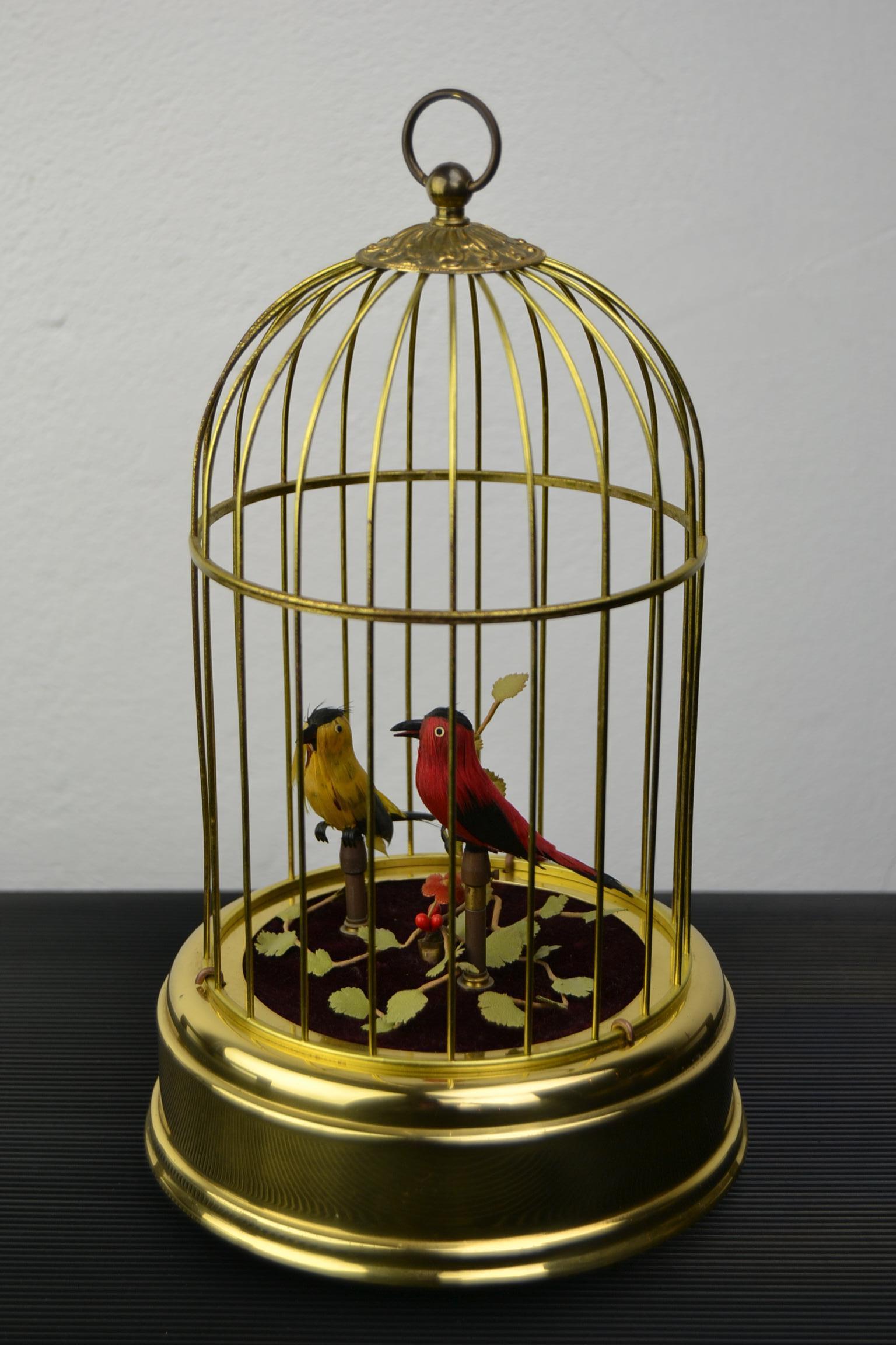 Singing Bird Cage Automaton by Hasu Germany, Mid-20th Century 6