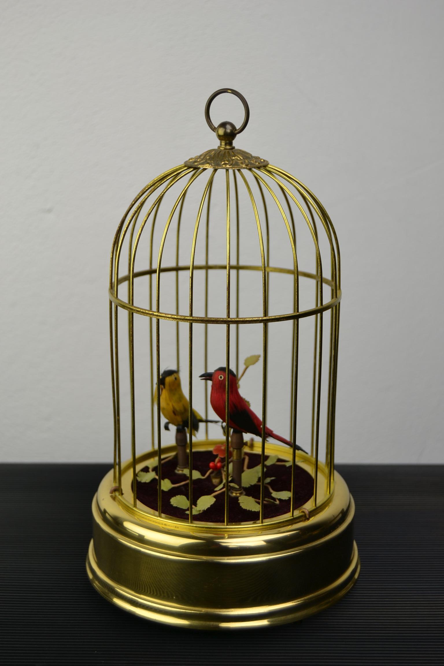 Singing Bird Cage Automaton by Hasu Germany, Mid-20th Century 11