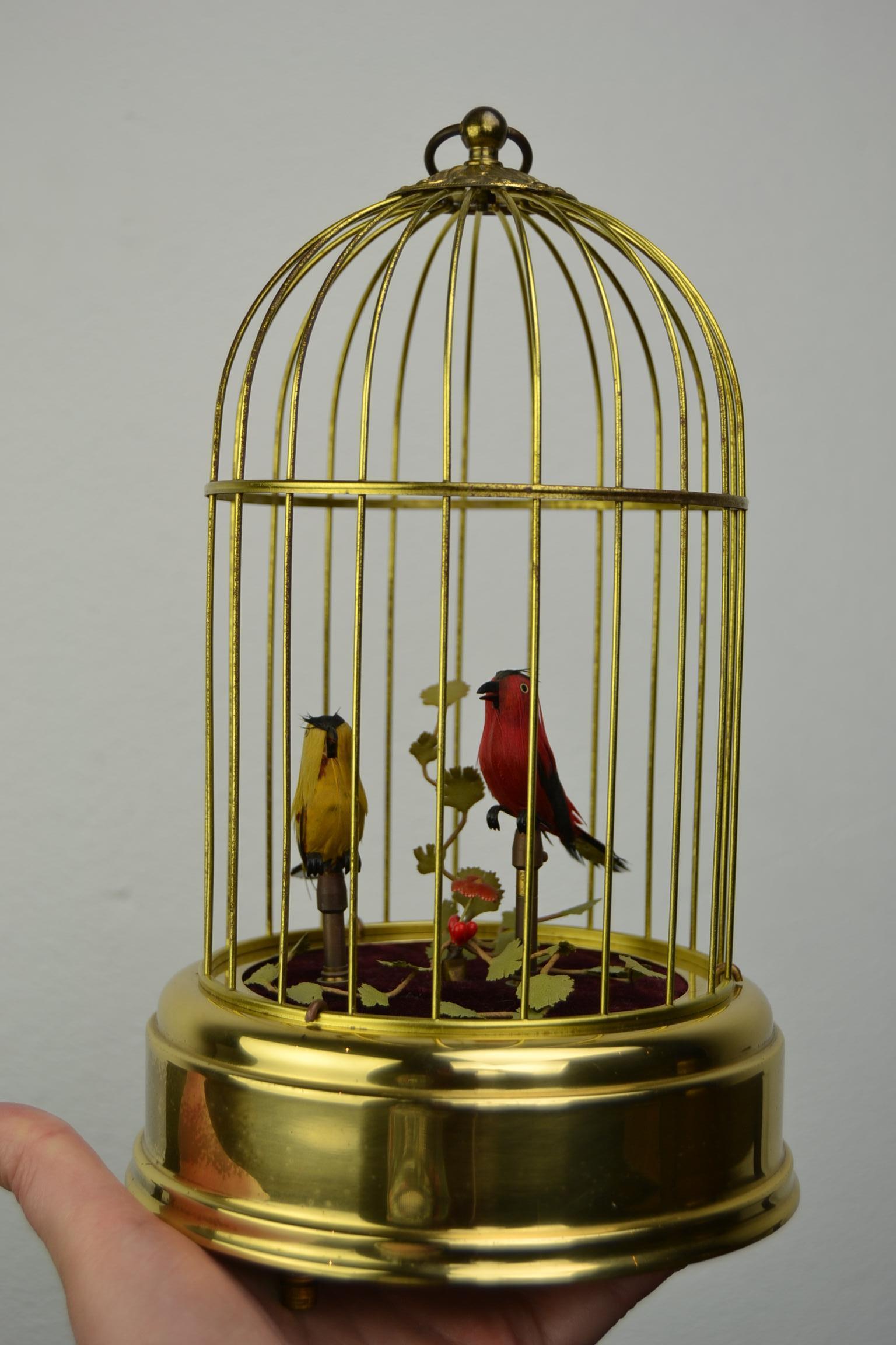 Singing Bird Cage Automaton by Hasu Germany, Mid-20th Century 12