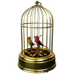 Singing Bird Cage Automaton by Hasu Germany, Mid-20th Century