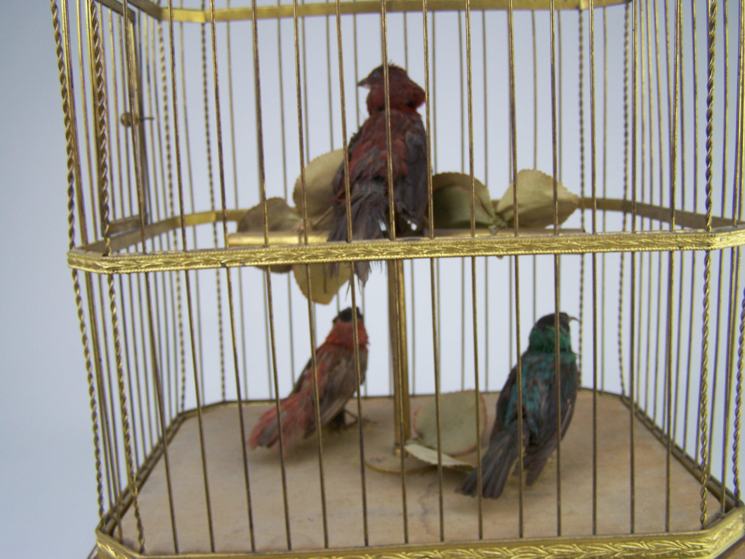 Singing Bird Cage with 3 birds by Bontems 1