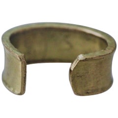 Single 18 Karat Gold Cuff Earring Clip-On Handmade Minimalist Modern Sculpture