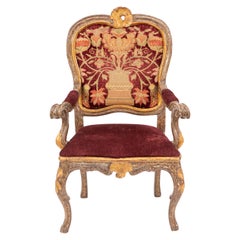 Single 18th Century Italian Giltwood Armchair