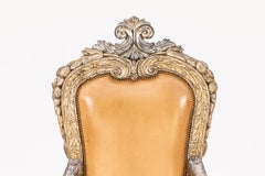 Single 18th Century Italian Silver Leaf Armchair