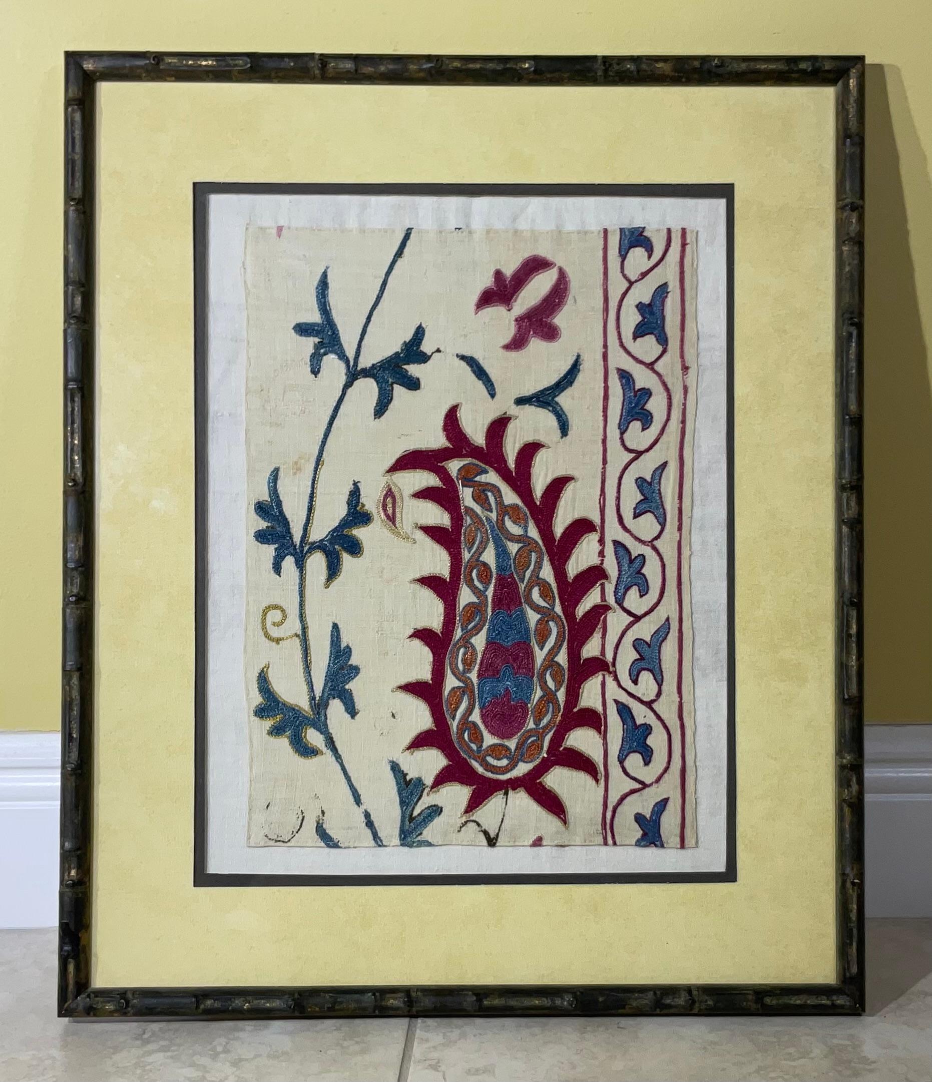 Single 19 Century Antique Suzani Wall Hanging For Sale 2