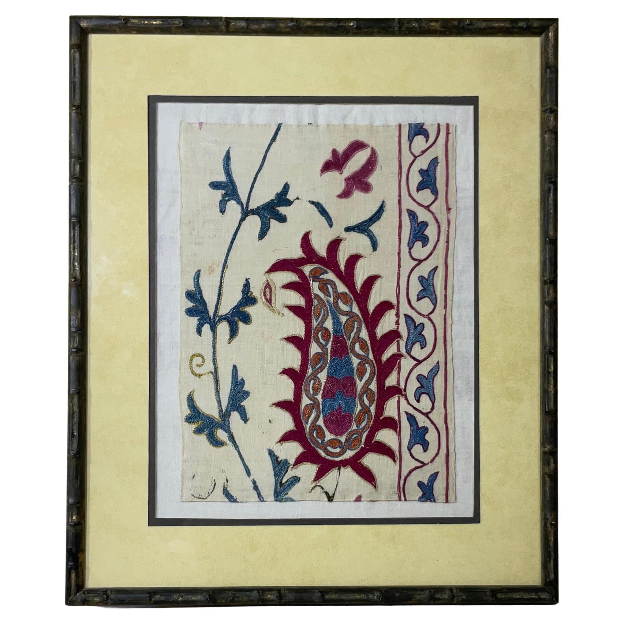 Single 19 Century Antique Suzani Wall Hanging For Sale
