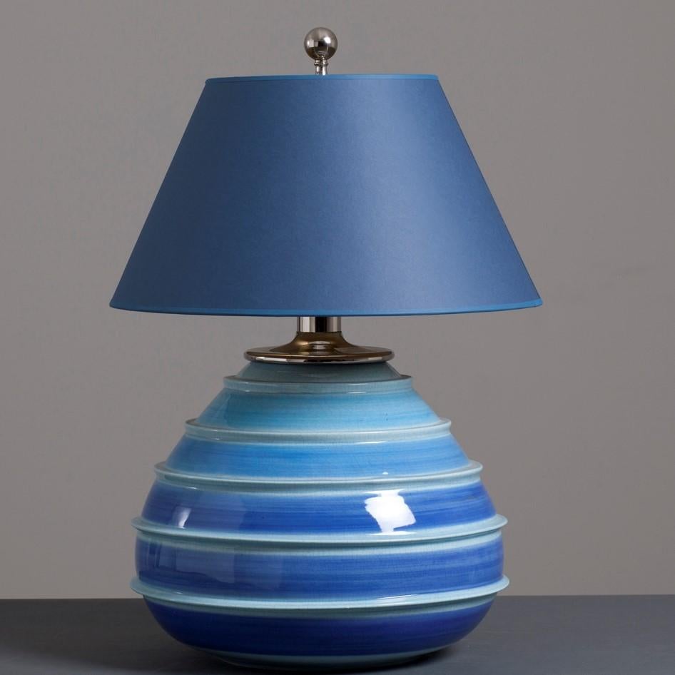 Single 1960s Italian Glazed Ceramic Table Lamp In Fair Condition For Sale In London, GB