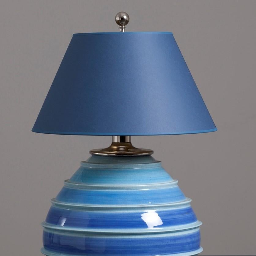 Mid-20th Century Single 1960s Italian Glazed Ceramic Table Lamp For Sale