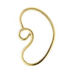Deborah Meyers Contemporary Single Gold Wire Ear Earring with Gold Post and Back
