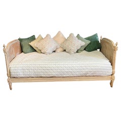 Single, Pretty Antique French Caned Daybed