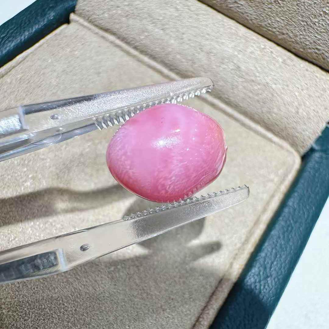 5.99ct Collector-Grade Flamingo Pink Conch Loose Pearl with Flame Pattern In New Condition In New York, NY
