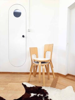 Single Accent Danish Modern Model 66 Chair in Birch + White Alvar Aalto byArtek