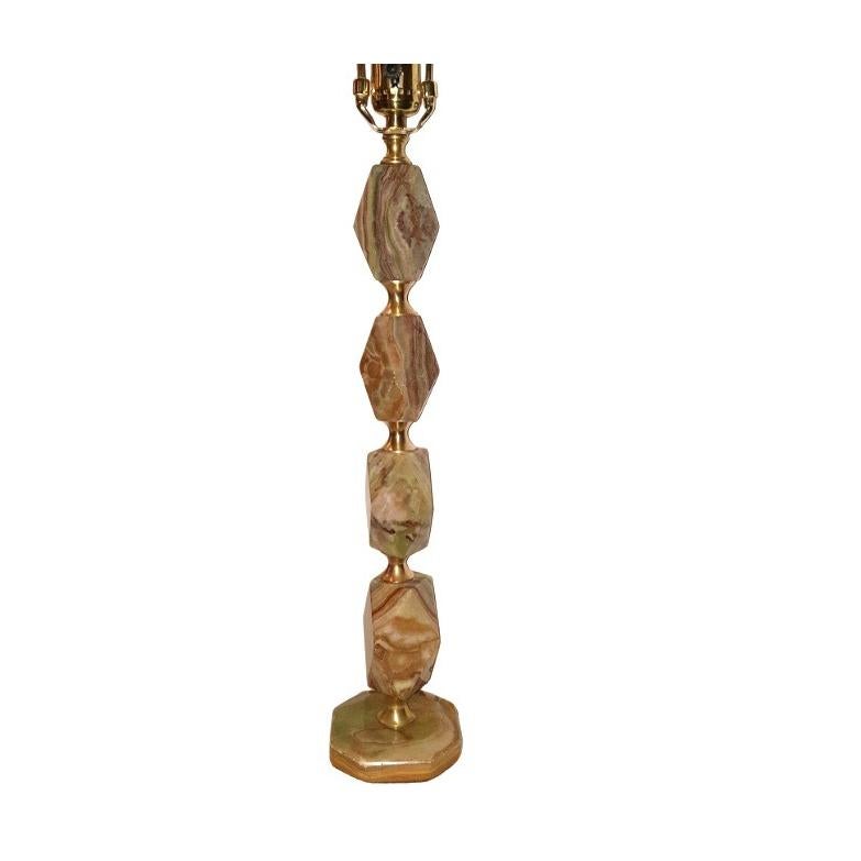 Début du 20ème siècle Lampe de table simple en agate en vente