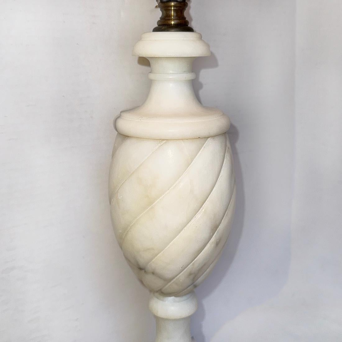 Italian Single Alabaster Lamp For Sale
