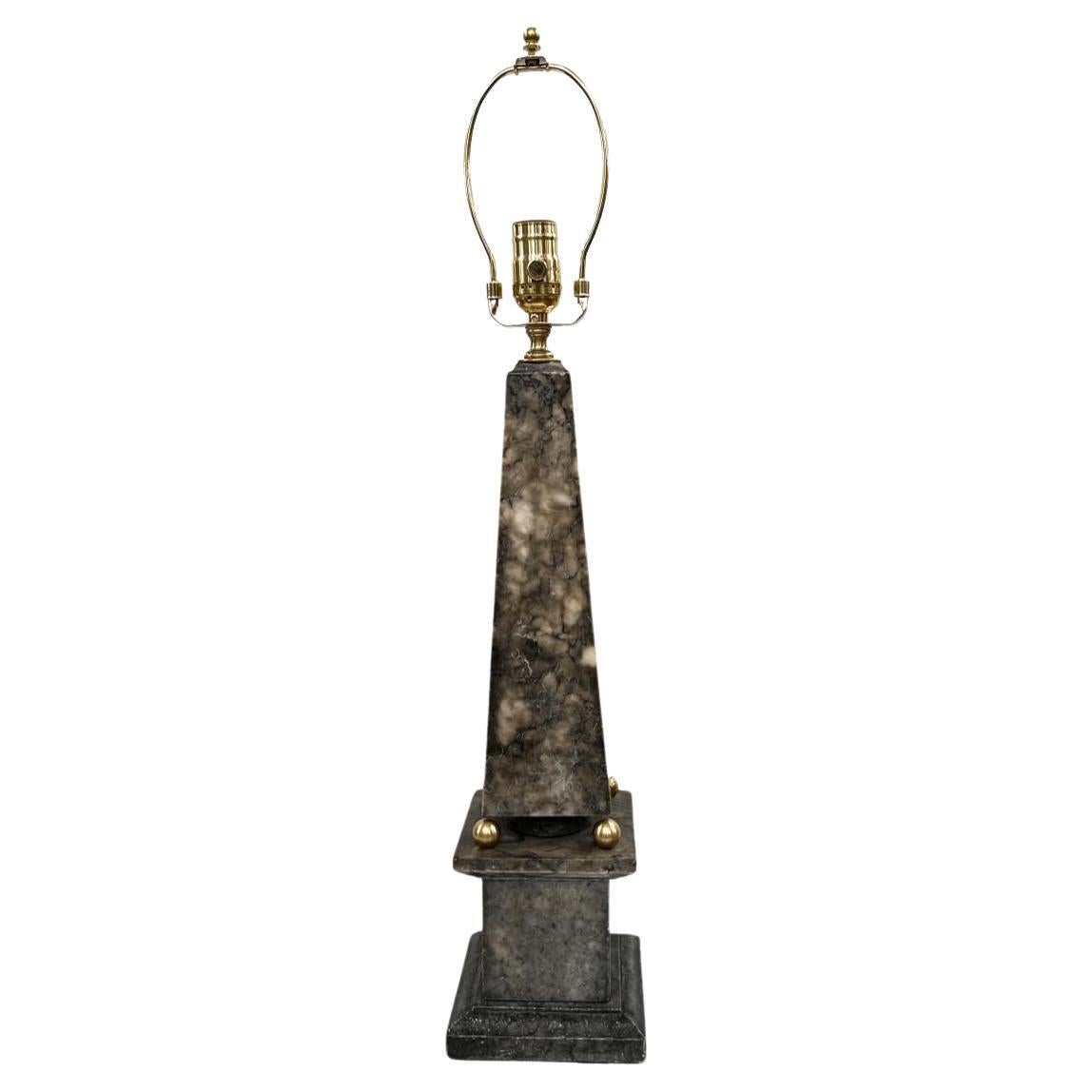 Single Alabaster Obelisk Table Lamp
