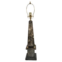 Single Alabaster Obelisk Table Lamp