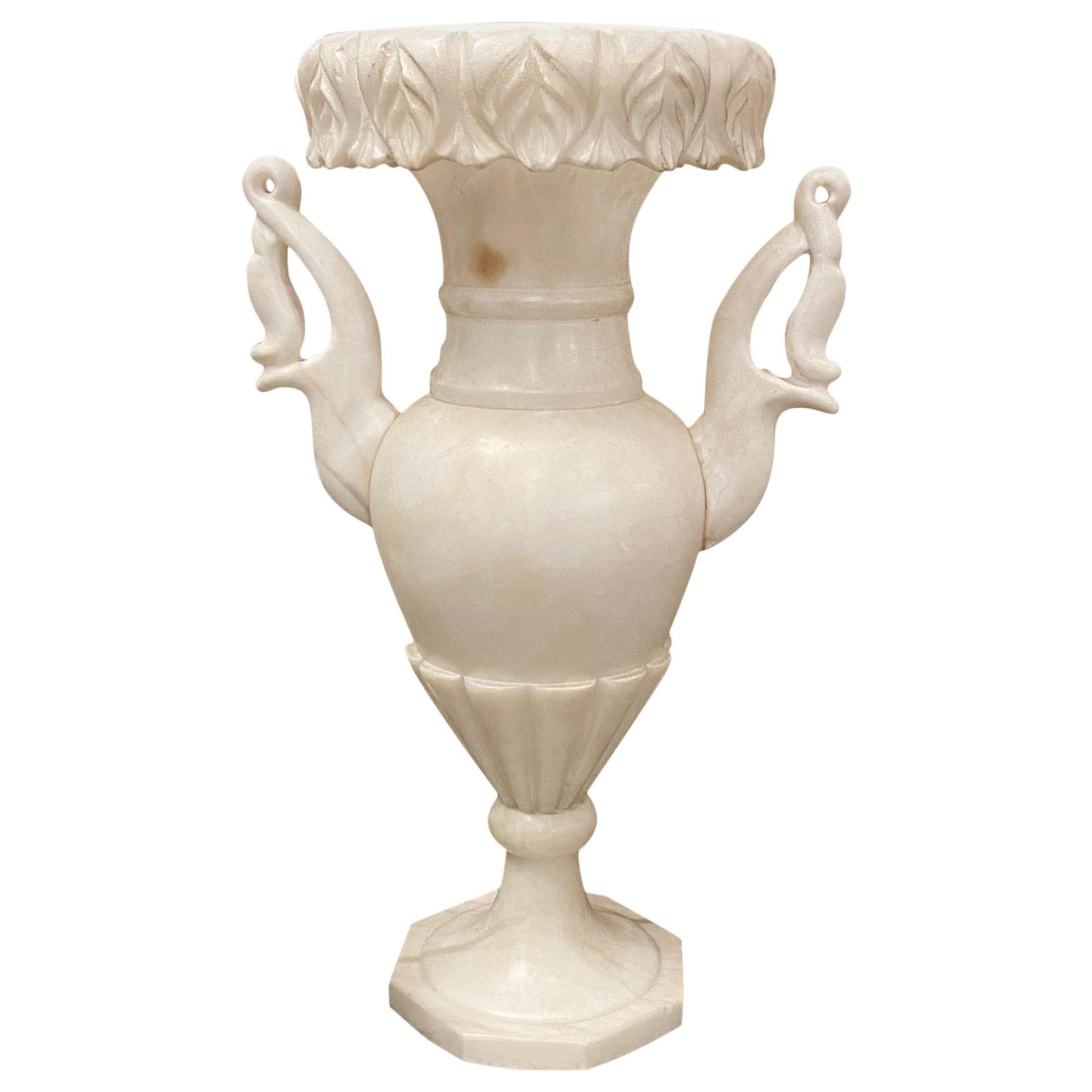 Single Alabaster Urn Lamp For Sale