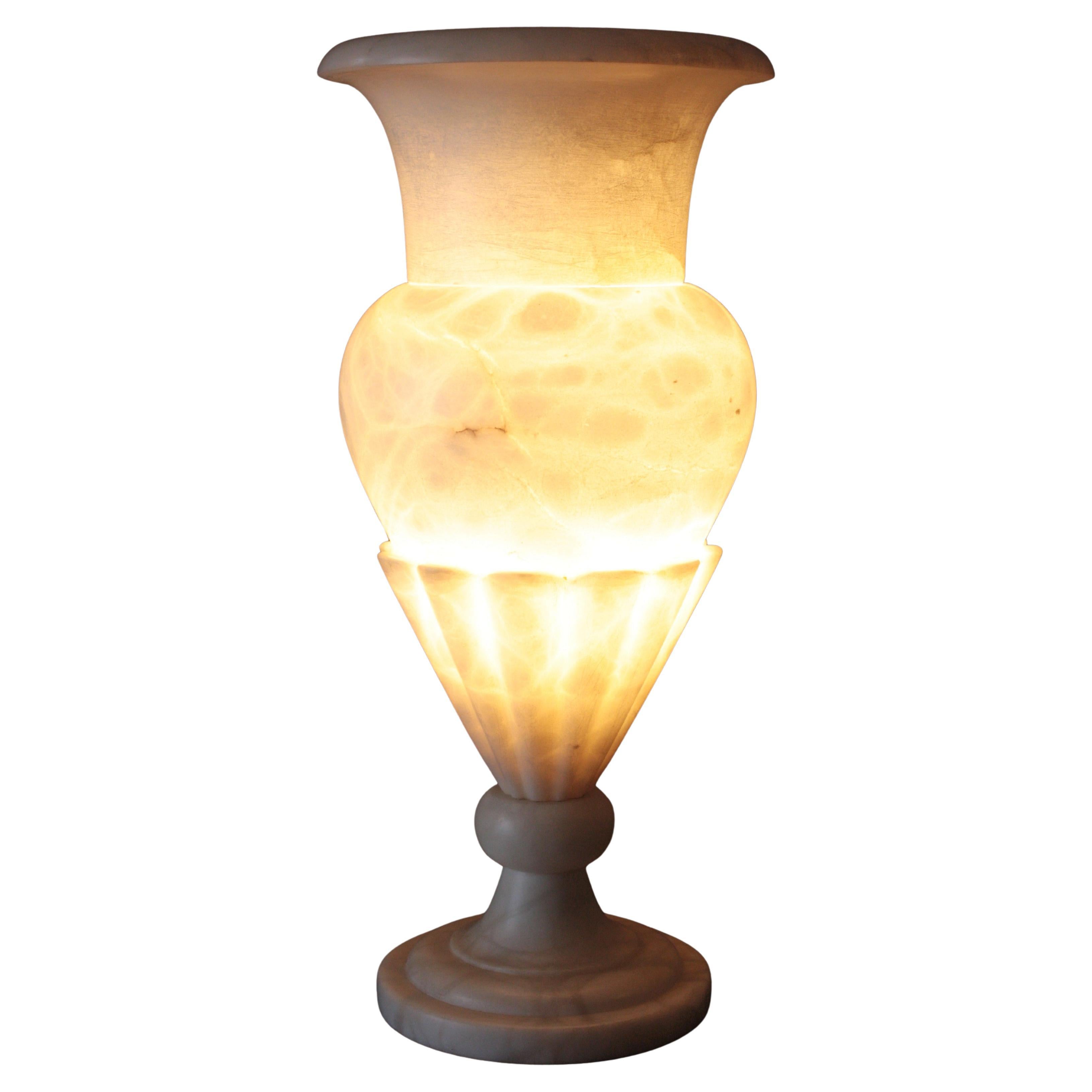 Lampe Urne simple en albâtre