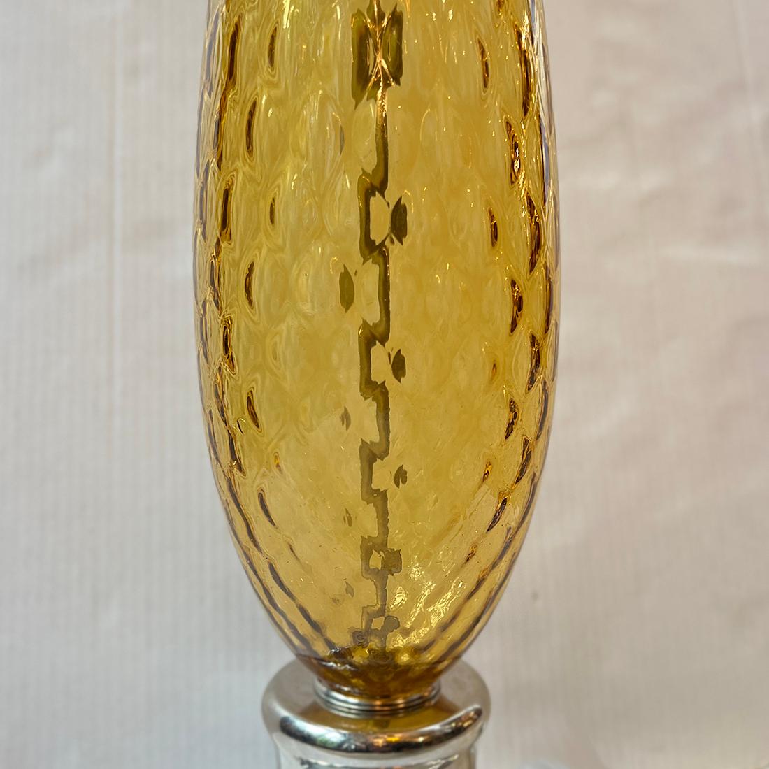 Lámpara simple de cristal ámbar Chapado en venta