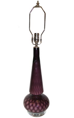 Single Amethyst Glass Table Lamp
