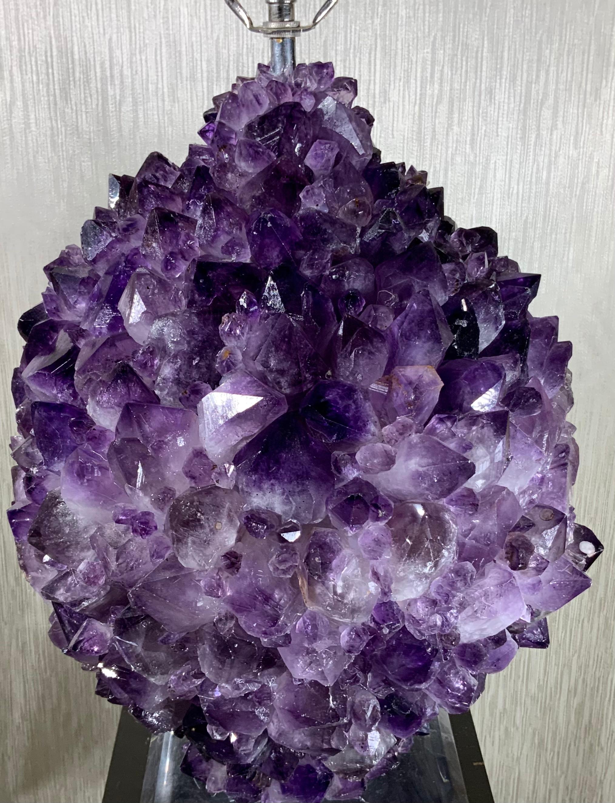 Single Amethyst Rock Crystal Table Lamp 2