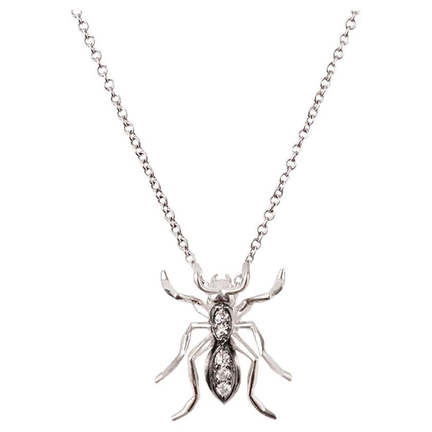 Introducing this Single Ant Pendant Necklace  - a limited edition jewelry piece that's perfect for the woman who wants to stand out in a crowd. Made of 14k white gold and black rhodium, this pendant features a stunning design that's both unique and