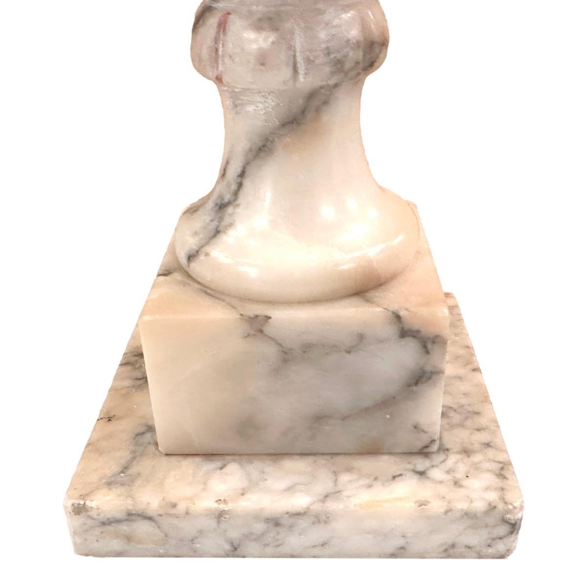 Début du 20ème siècle Lampe simple en albâtre antique en vente