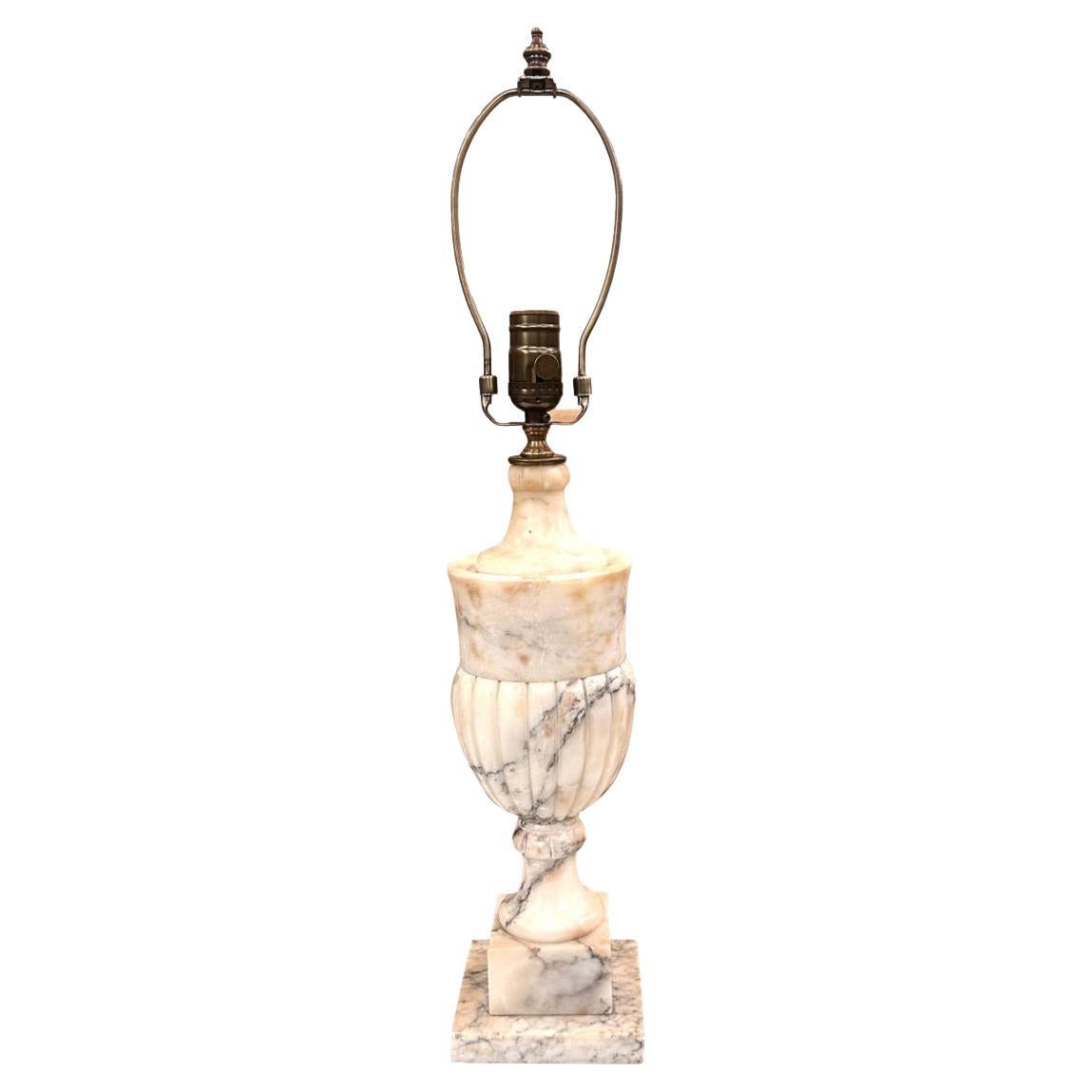 Single Antique Alabaster Lamp