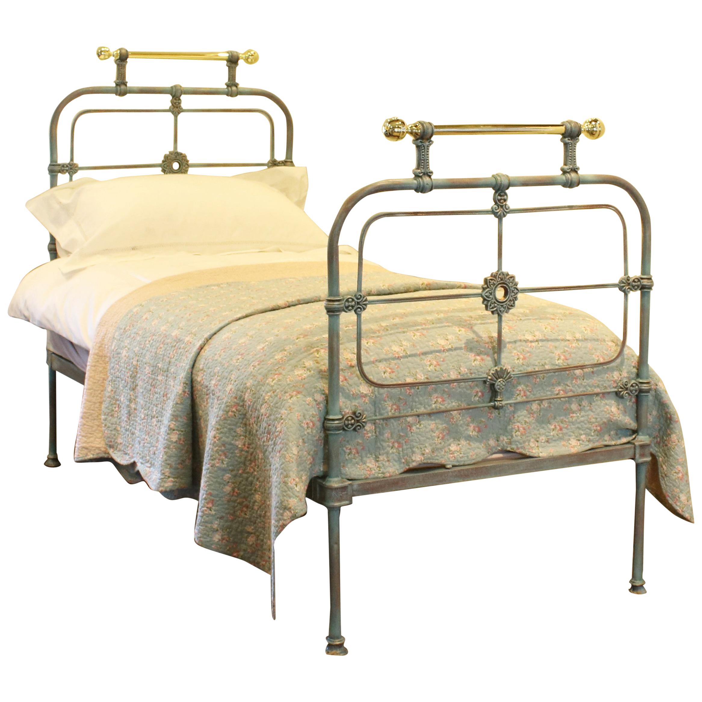 Single Antique Bed in Blue Verdigris, MS31