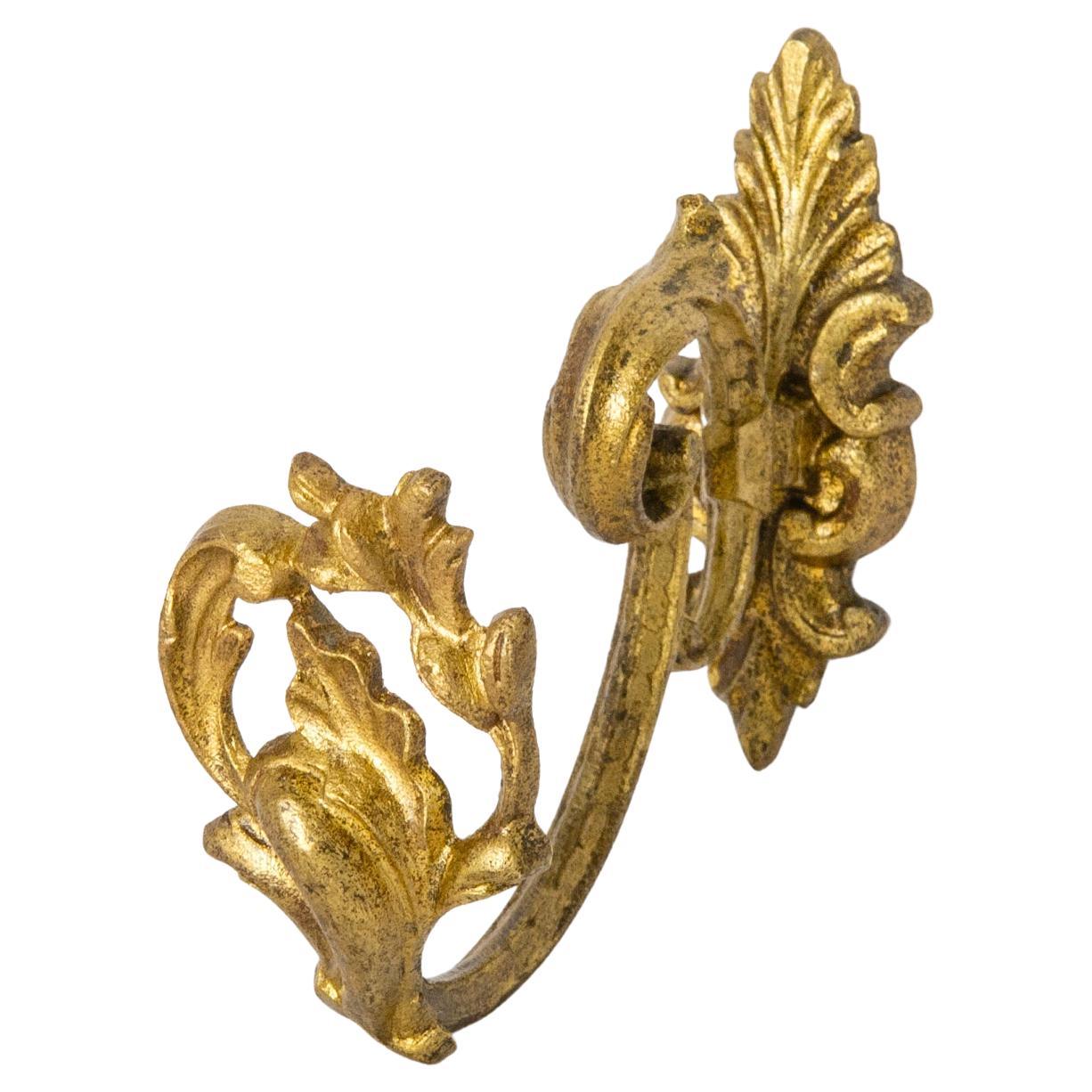 Details about   Antique Brass Curtain Tie Backs Hooks French Gothic Fleur Old Georgian Nickel 