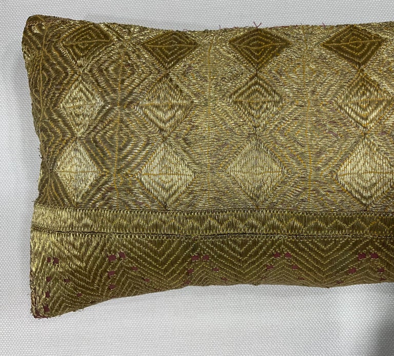 Single Antique Embroidery Textile Pillow  For Sale 3