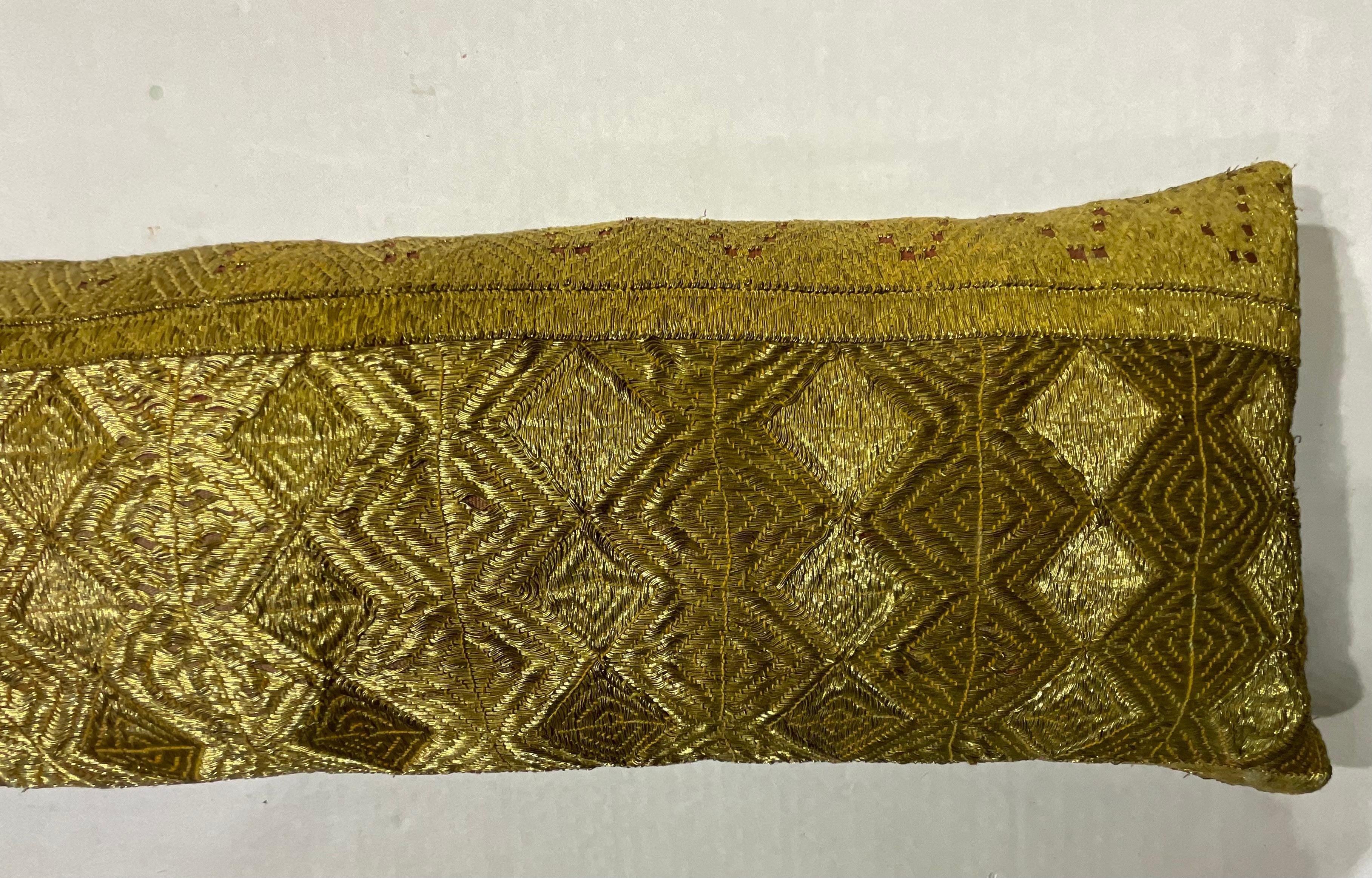 Turkestan Single Antique Embroidery Textile Pillow For Sale