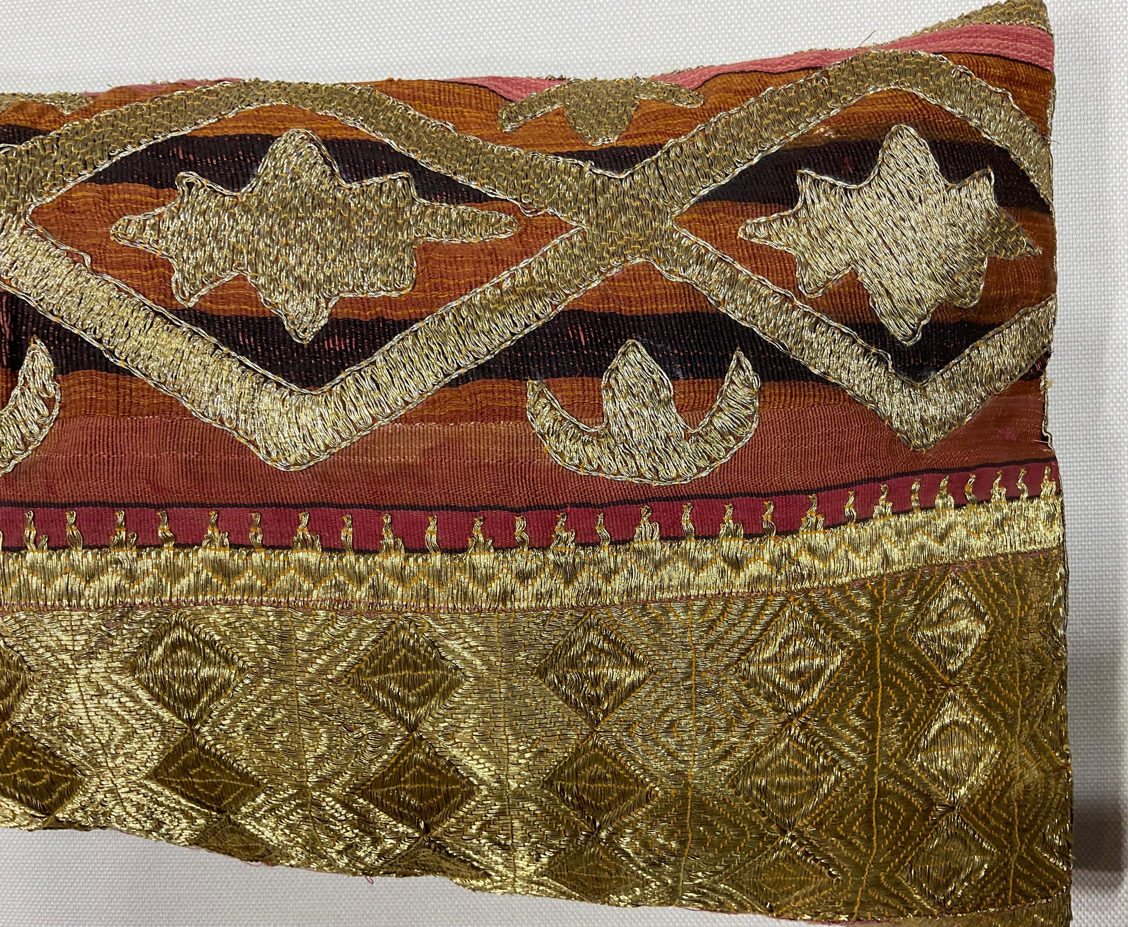 20th Century Single Antique Embroidery Textile Pillow