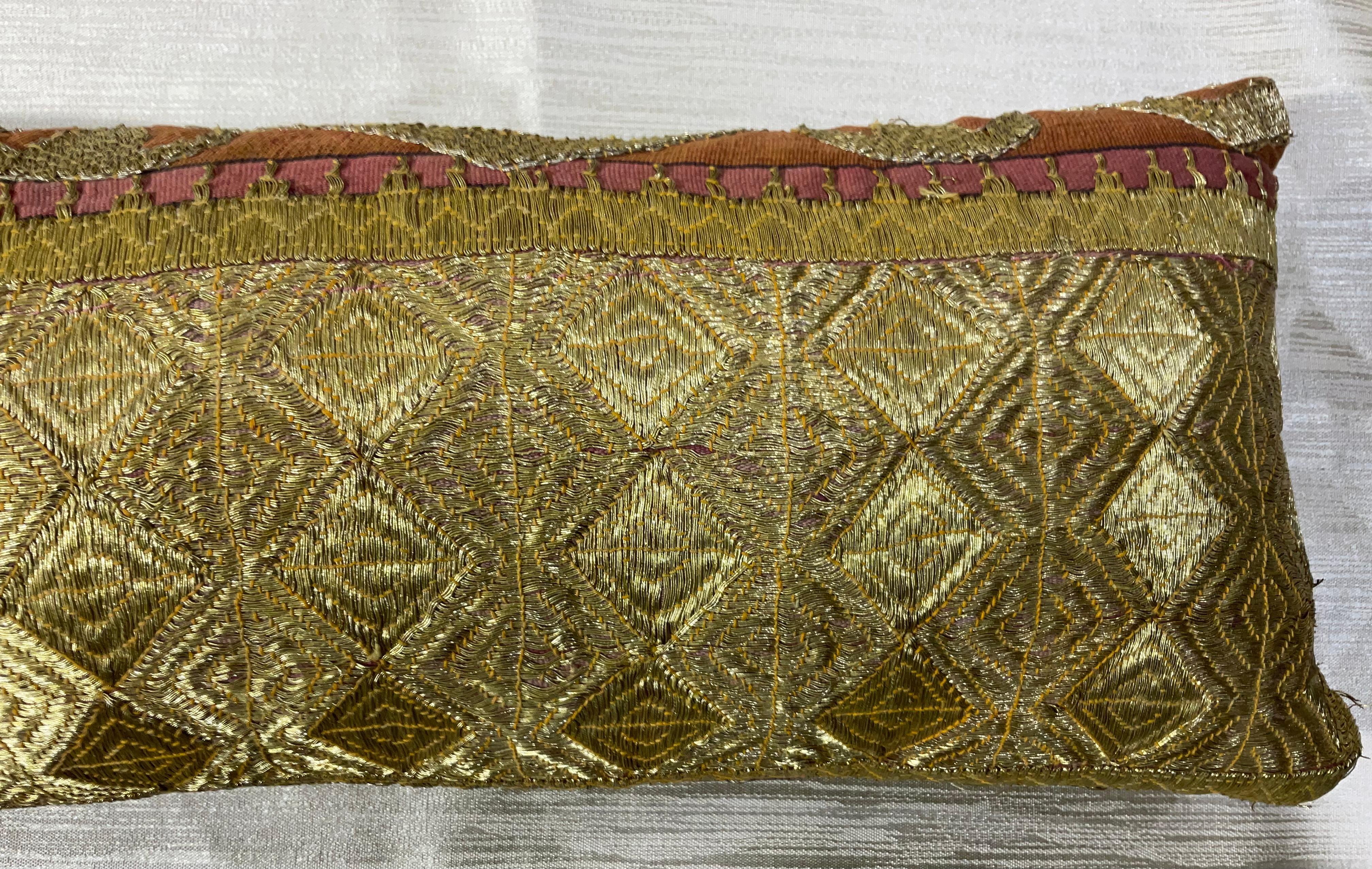 Cotton Single Antique Embroidery Textile Pillow For Sale