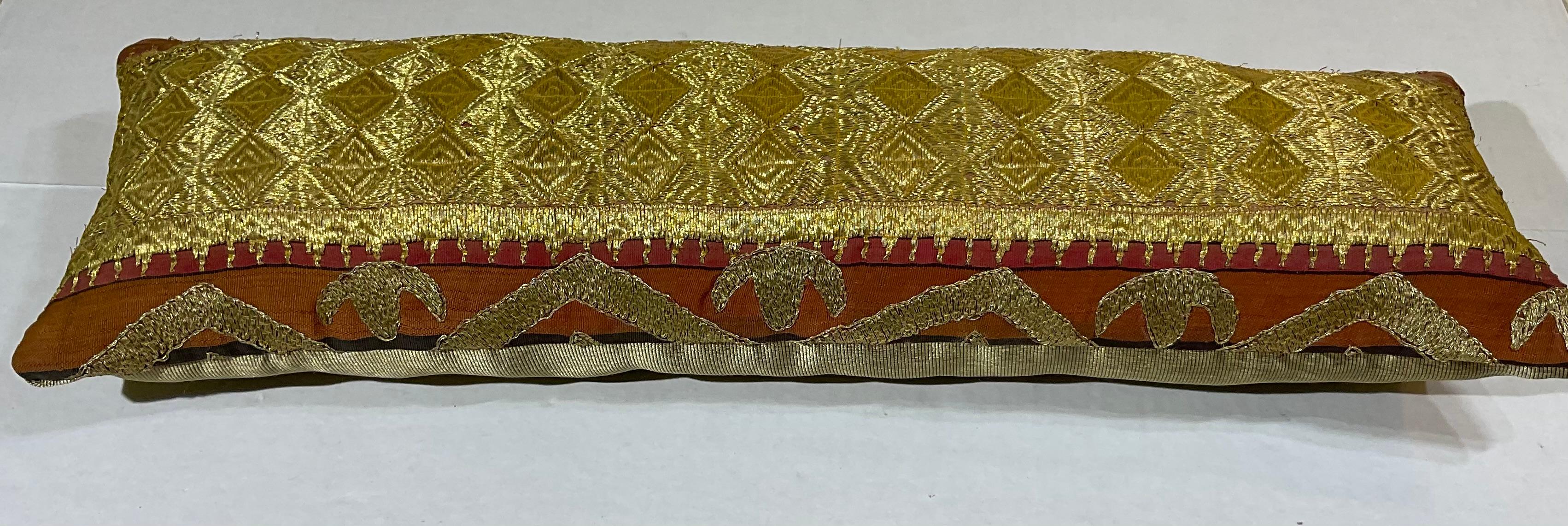Single Antique Embroidery Textile Pillow For Sale 1