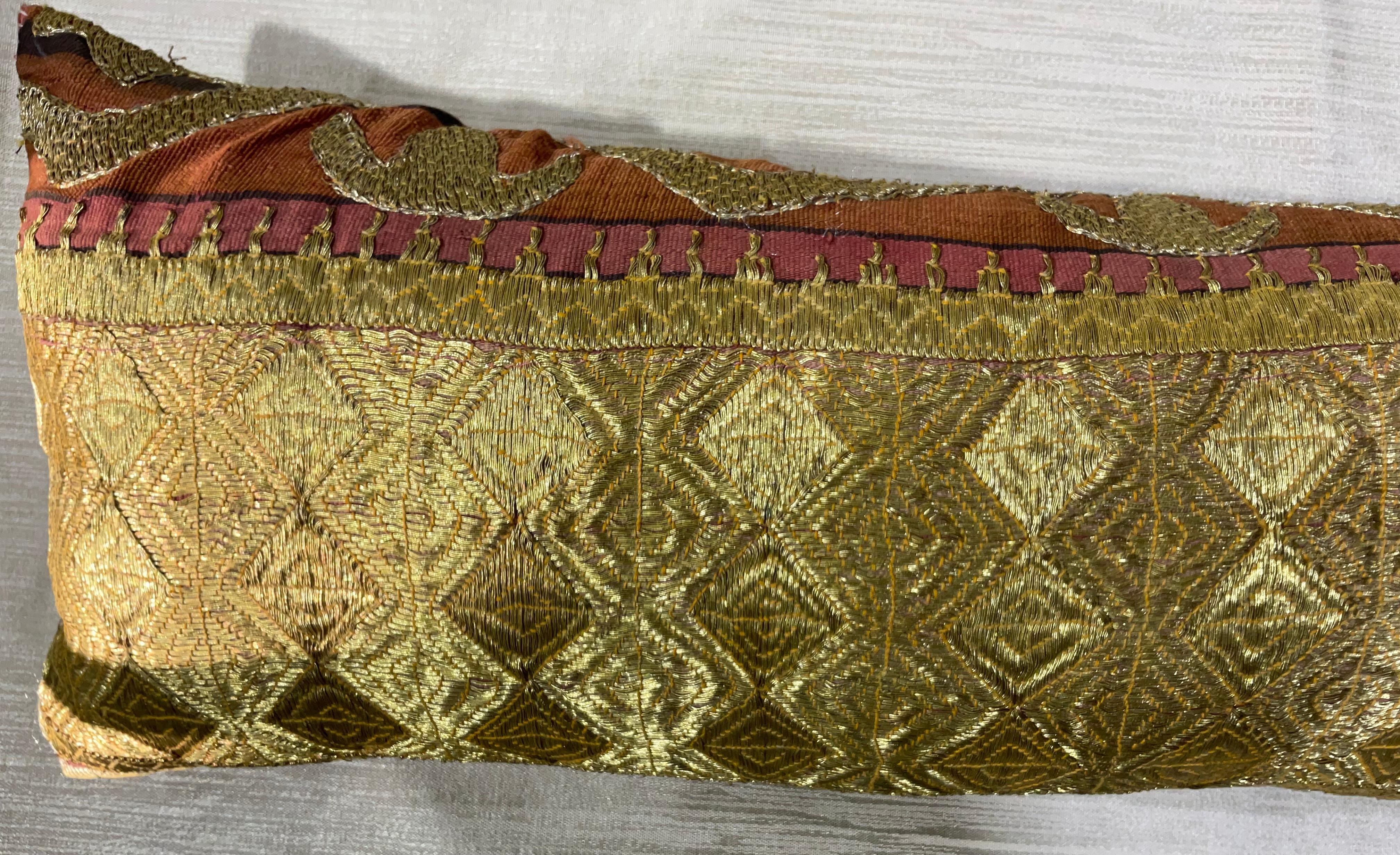 Single Antique Embroidery Textile Pillow For Sale 1